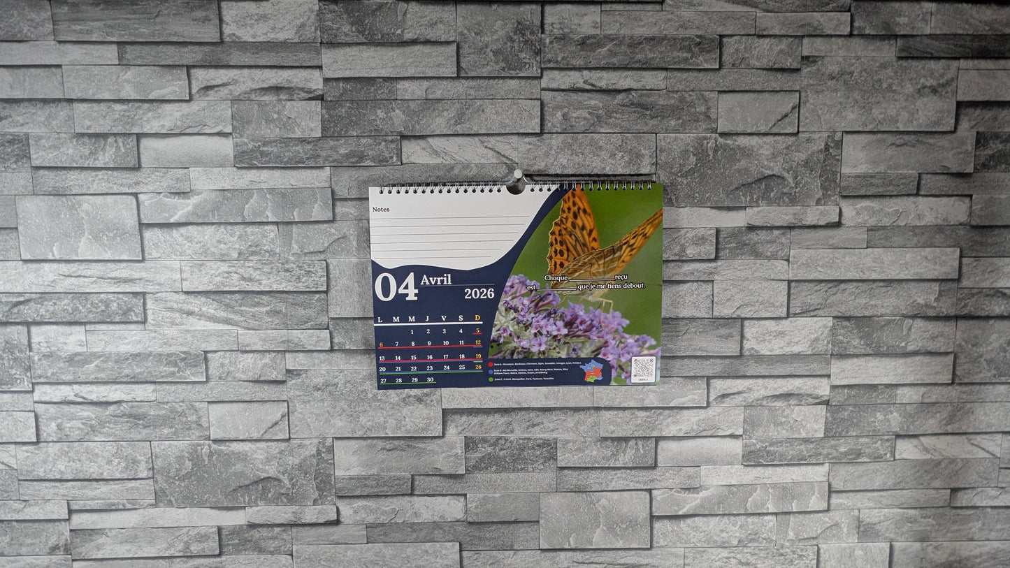 Calendrier Veslury 2026