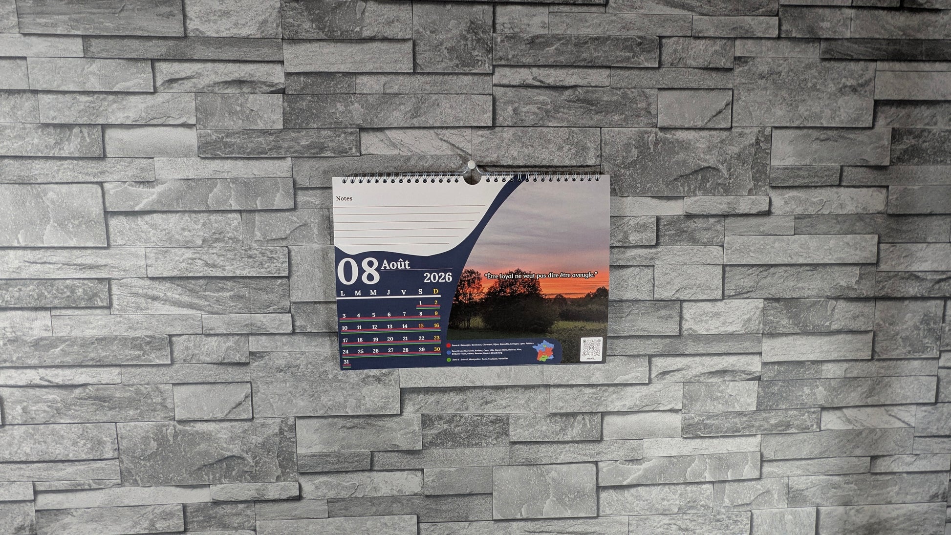 Calendrier Veslury 2026