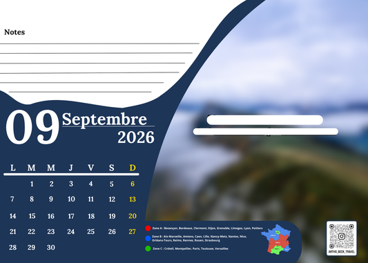 Calendrier Veslury 2026